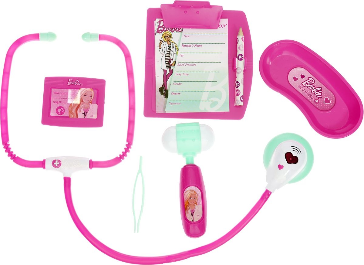 Игровой набор юного доктора из серии Barbie с планшетом и стетоскопом, средний  